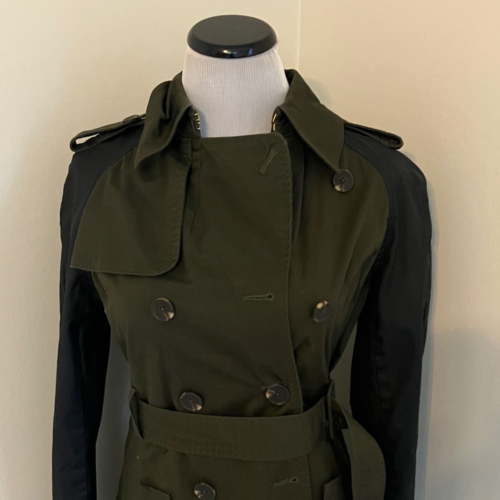 NWT Altuzarra Target 20 Year Anniv Women’s Olive Trench Coat Belted Peplum Sz - Picture 3 of 9